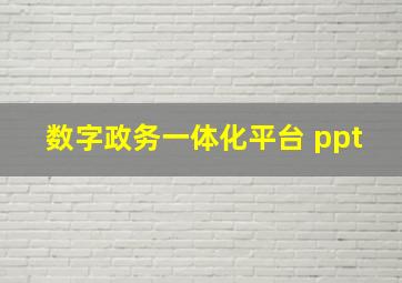 数字政务一体化平台 ppt